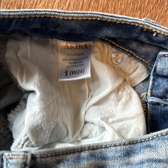 AKIRA Blue Straight Leg Distressed Jeans - Picture 5 of 12